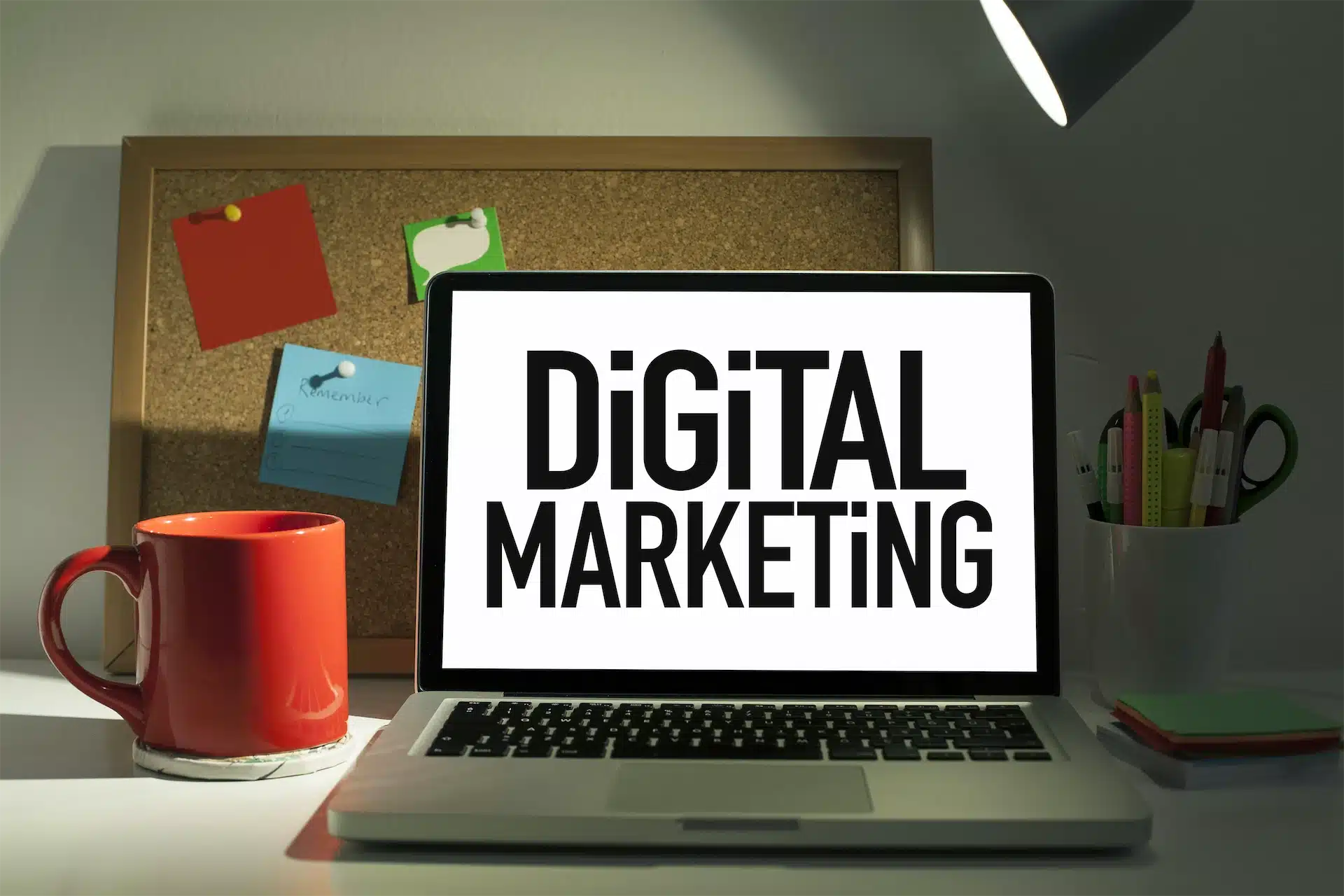 Image of digital marketing agency in Washington, IL displayed on a laptop screen in a modern workspace representing online marketing services Image of digital marketing agency in Washington, IL displayed on a laptop screen in a modern workspace representing online marketing services